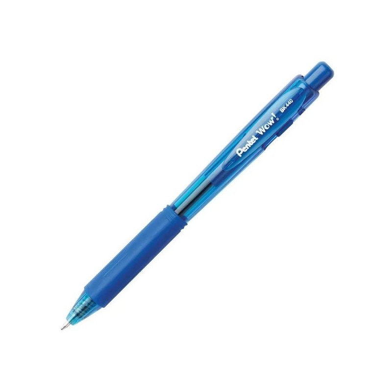 Bolígrafo Retráctil de Punto Mediano 1.0 Mm, Pentel Wow, Tinta Azul, Caja/12