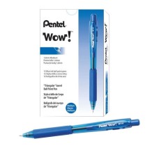 Bolígrafo Retráctil de Punto Mediano 1.0 Mm, Pentel Wow, Tinta Azul, Caja/12