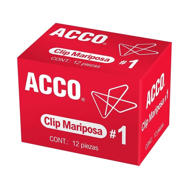 Clip Mariposa No. 1 Acco Instituconal, Caja/12