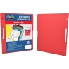 Folder Tamaño Carta, Media Ceja, Broche Metálico 8 cm, Color Rojo, Paquete/10