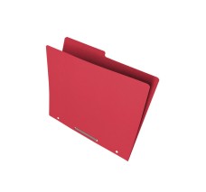 Folder Tamaño Carta, Media Ceja, Broche Metálico 8 cm, Color Rojo, Paquete/10