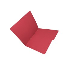 Folder Tamaño Carta, Media Ceja, Broche Metálico 8 cm, Color Rojo, Paquete/10