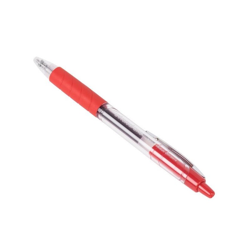 Bolígrafo de Gel Retráctil, Punto Fino 0.7 mm, Universal One, Tinta Roja, Caja/12