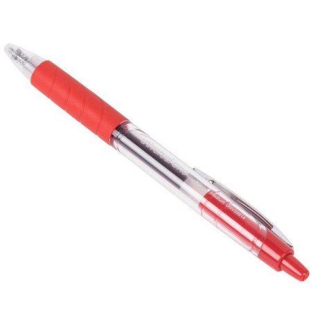 Bolígrafo de Gel Retráctil, Punto Fino 0.7 mm, Universal One, Tinta Roja, Caja/12