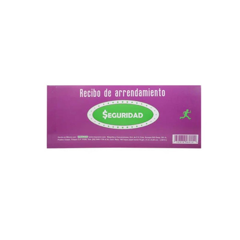 Recibo de Arrendamiento, Paquete/3 Blocks con 100 Hojas c/u