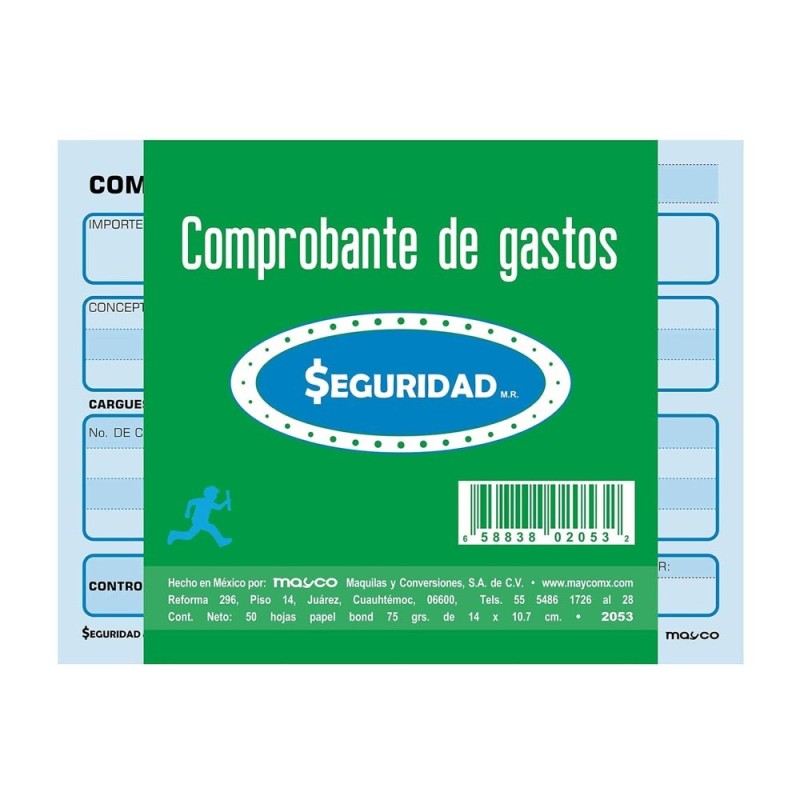 Comprobante de Gastos 1/4 Carta, Mayco, Block/50