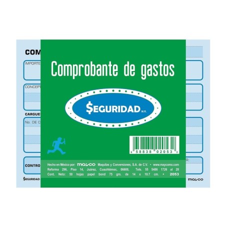 Comprobante de Gastos 1/4 Carta, Mayco, Block/50