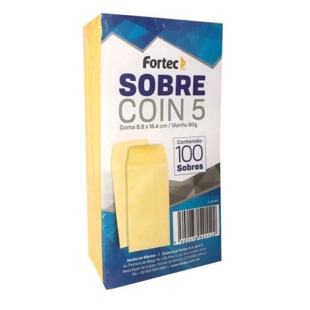 Sobre Bolsa Coinc 8.8 x 16.4 cm, Fortec, Paquete/100