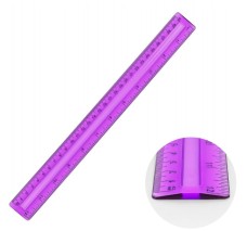 Reglas de Plástico Transparente, Colores Variados, Paquete/6