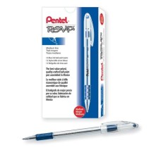 Bolígrafo Punto Mediano 1.0 mm, Pentel R.S.V.P, Tinta Azul, Caja/12