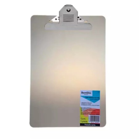 Tabla Agarrapapel de Plástico, Tamaño Carta, con Clip Metálico, Barrilito