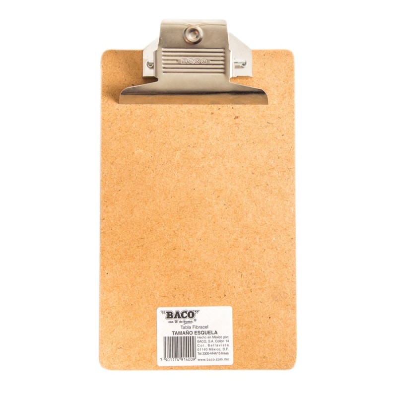 Tabla Agarrapapel de Madera, Tamaño Esquela (15.5 X 25.5 cm), Baco