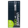 Bolígrafo de Gel Retráctil, Punto Fino 0.7 mm, Universal One, Tinta Negra, Caja/12