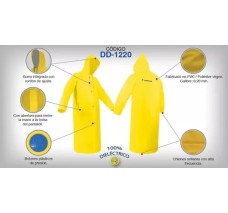 Impermeable PVC tipo Gabardina Larga Ligera Amarilla
