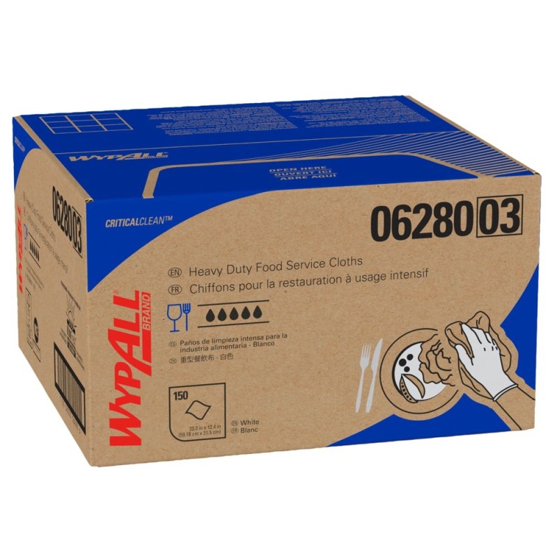 Wipers WYPALL® X80 Food Service Towel Blancos 06280, Caja con 150