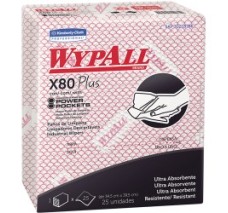 Wiper WYPALL® X80 Plus Food Service ROJO, Caja con 10 Pqquetes c/30