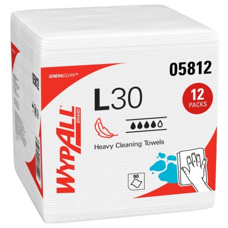 Wipers WYPALL L30 Cuatrifoldeados 05812 Todo Propósito, 12 paq. c/ 90 pz.