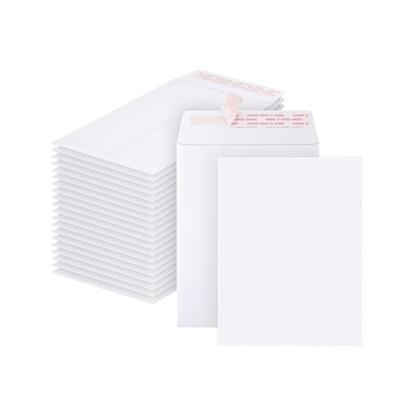 Sobres de Papel Blanco para Correspondencia, 6'' X 9'', Cierre Autoadhesivo, Paq/20