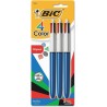 Bolígrafo Retráctil de Punto Mediano 1.0 mm, Bic®, 4 Colores, Paquete/3