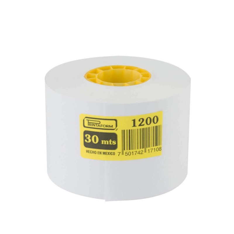 Rollos para Sumadora, 45 mm x 30 m, Centro Amarillo, Paquete/3