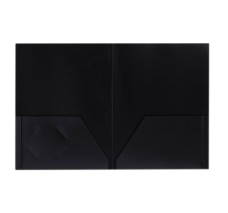 Folder de Plástico con Dos Apartados, Tamaño Carta, Negro, Paquete/10