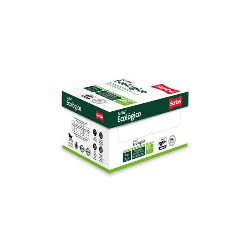 Papel Bond Scribe® Ecologico 5296 Oficio, Caja con 5,000 hojas