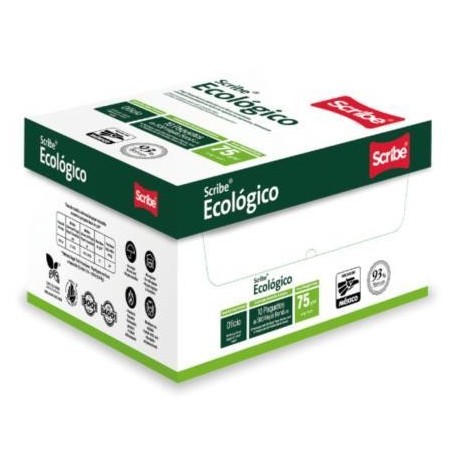 Papel Bond Scribe® Ecologico 5296 Oficio, Caja con 5,000 hojas