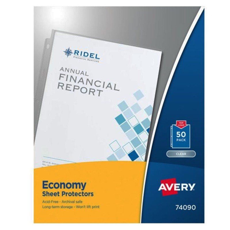 Protector de Hojas de Plástico Transparentes Avery, Tamaño Carta, Paquete/50