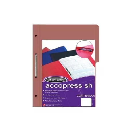 Folder con Boche, Tamaño Oficio, Color Caoba, Paquete/10