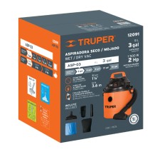 Aspiradora de Sólidos y Líquidos, Plástica,Capacidad de 11 Litros (3 gal), Truper