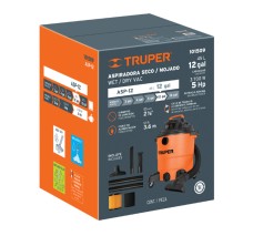 Aspiradora de Sólidos Y Líquidos, Plástica, Capacidad de 45 Litros (12 gal),Truper