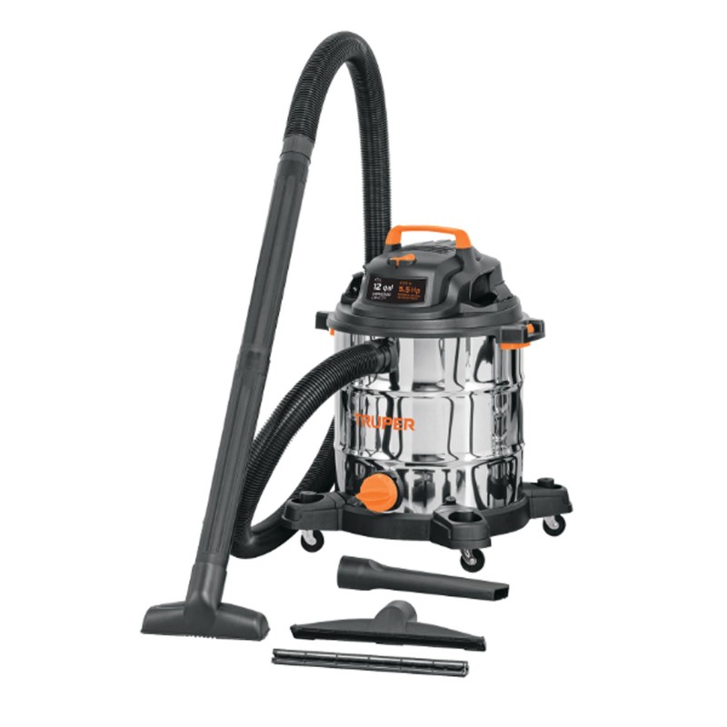 Aspiradora de Solidos y Liquidos de Acero Inoxidable, Capacidad 45 Litros (12 gal)