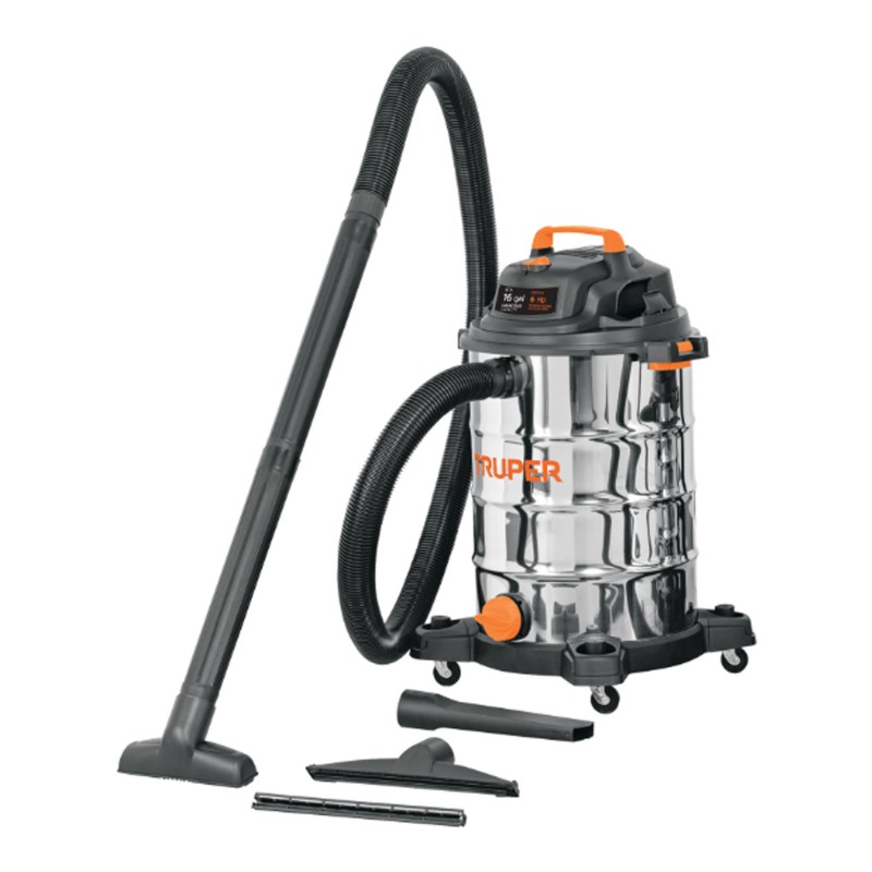 Aspiradora de Solidos y Liquidos de Acero Inoxidable, Capacidad 60 Litros (16 gal)