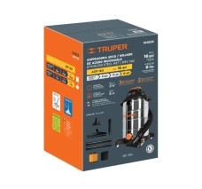 Aspiradora de Solidos y Liquidos de Acero Inoxidable, Capacidad 60 Litros (16 gal)