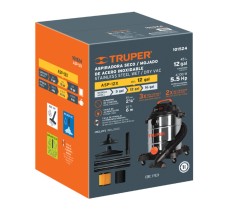 Aspiradora de Solidos y Liquidos de Acero Inoxidable, Capacidad 19 Litros (5 gal), Truper