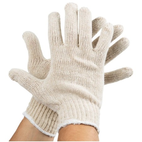 Guantes Tejidos Naturales de Algodón, Peso Pesado, Docena