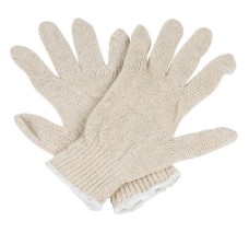 Guantes Tejidos Naturales de Algodón, Peso Pesado, Docena