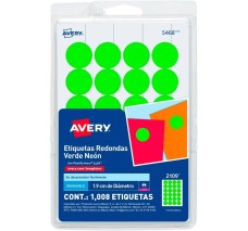 Etiqueta Redonda Verde Neón...