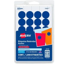 Etiqueta Redonda Azul...
