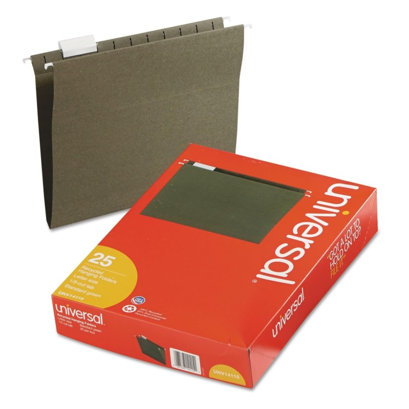 Folder Colgante para Archivo, Tamaño Carta, Verde, Universal, Paquete/25 