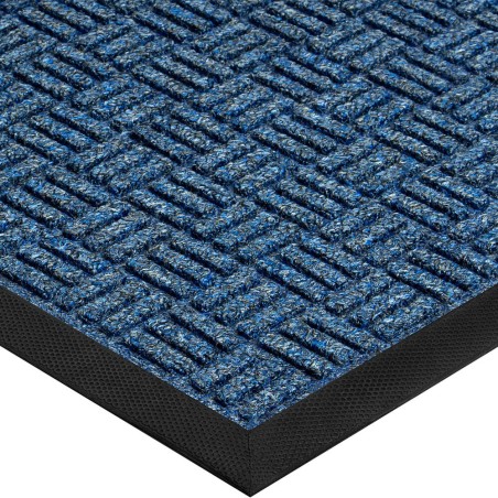 Tapete de Entrada Absorbente Estilo Parquet, Azul, 3' x 10' (90 cm x 3 mt) 