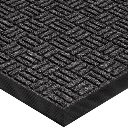 Tapete de Entrada Absorbente Estilo Parquet, Gris, 3' x 5' (90 cm x 1.5 mt) 