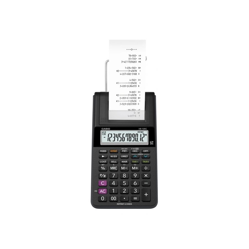 Calculadora de Impresión Portátil Casio, Negra