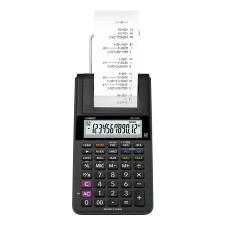 Calculadora de Impresión Portátil Casio, Negra