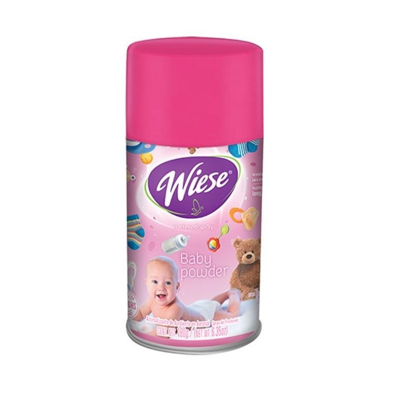 Aromatizante Aerosol para Dosificador WIESE®, Talco Baby Powder 180 Gr.