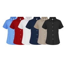 Blusa de Gabardina, Manga corta, con Silueta para Dama,Yazbek