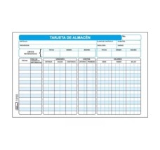 Tarjeta de Almacén,...
