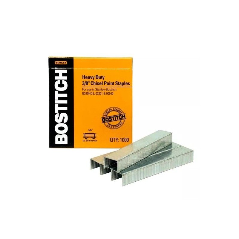 Grapa de Uso Pesado Stanley Bostitch® 3/8'' (9 Mm), Capacidad 55 Hojas, Caja/1000