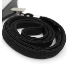 Cordon con Clip para Tarjeta de Identificación, Color Negro, Paq/50