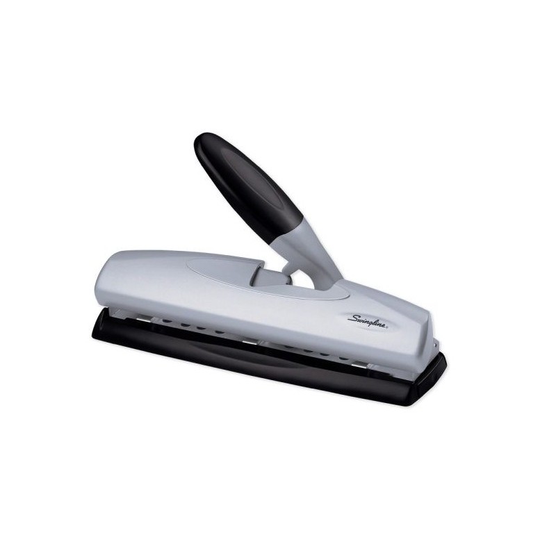 Perforadora Manual de 3 Orificios Swingline, Capacidad para 20 Hojas, Plateado/Negro